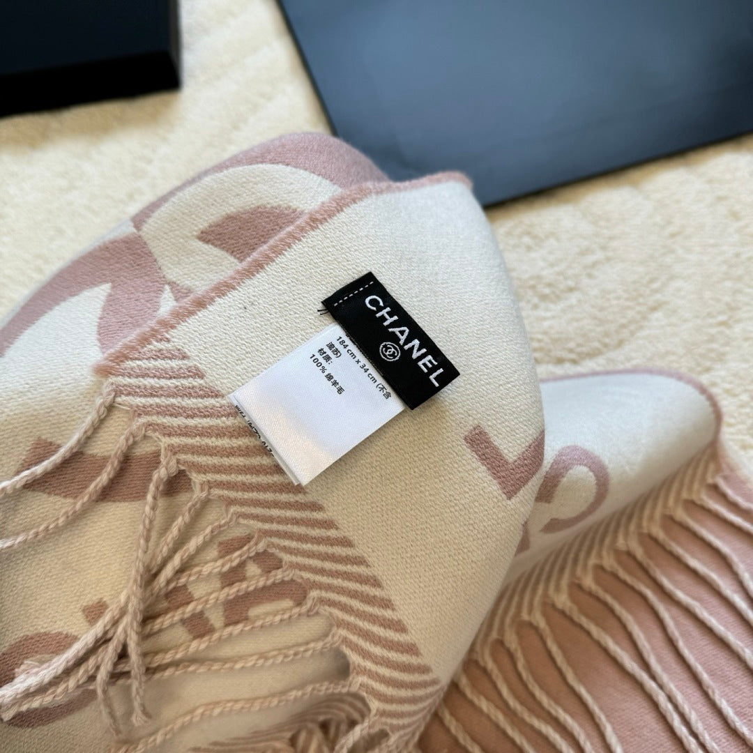 pink wool floral Scarf for men - alternate angle view 9