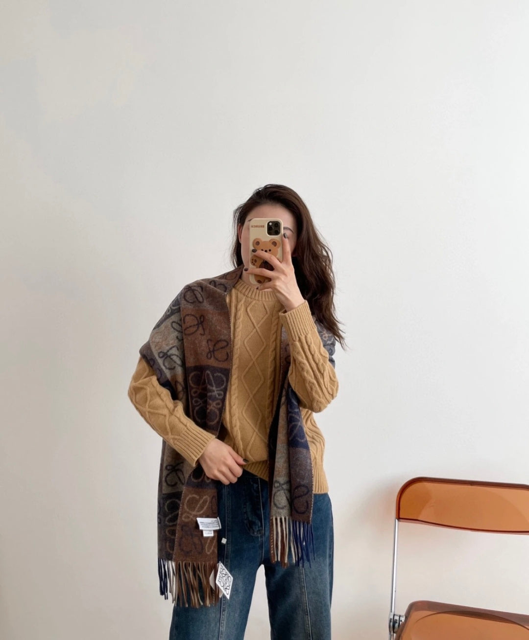 velvet luxury Scarf for women - alternate angle view 2