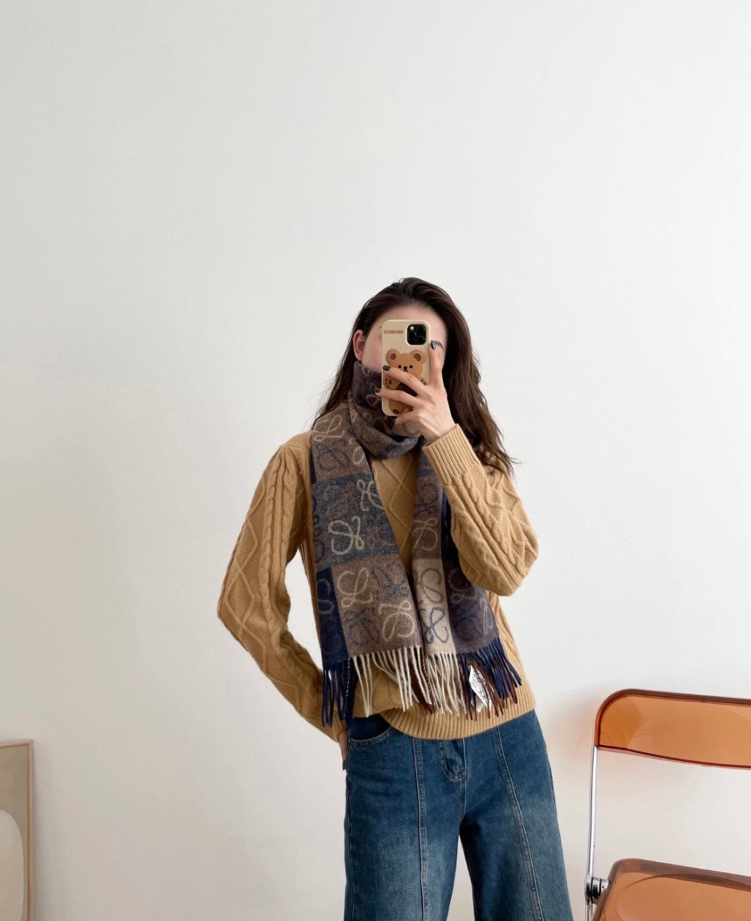 velvet luxury Scarf for women - product detail view