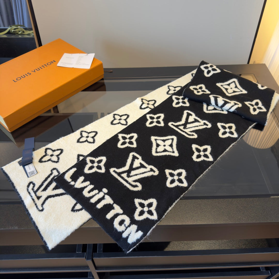 black and white velvet trendy Scarf for women - alternate angle view 9