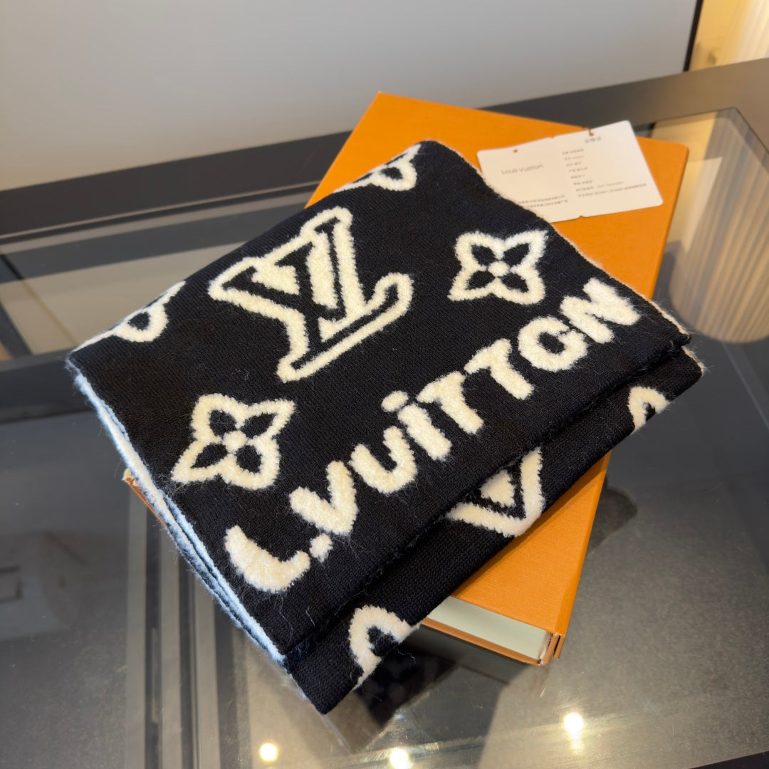 black and white velvet trendy Scarf for women - alternate angle view 10