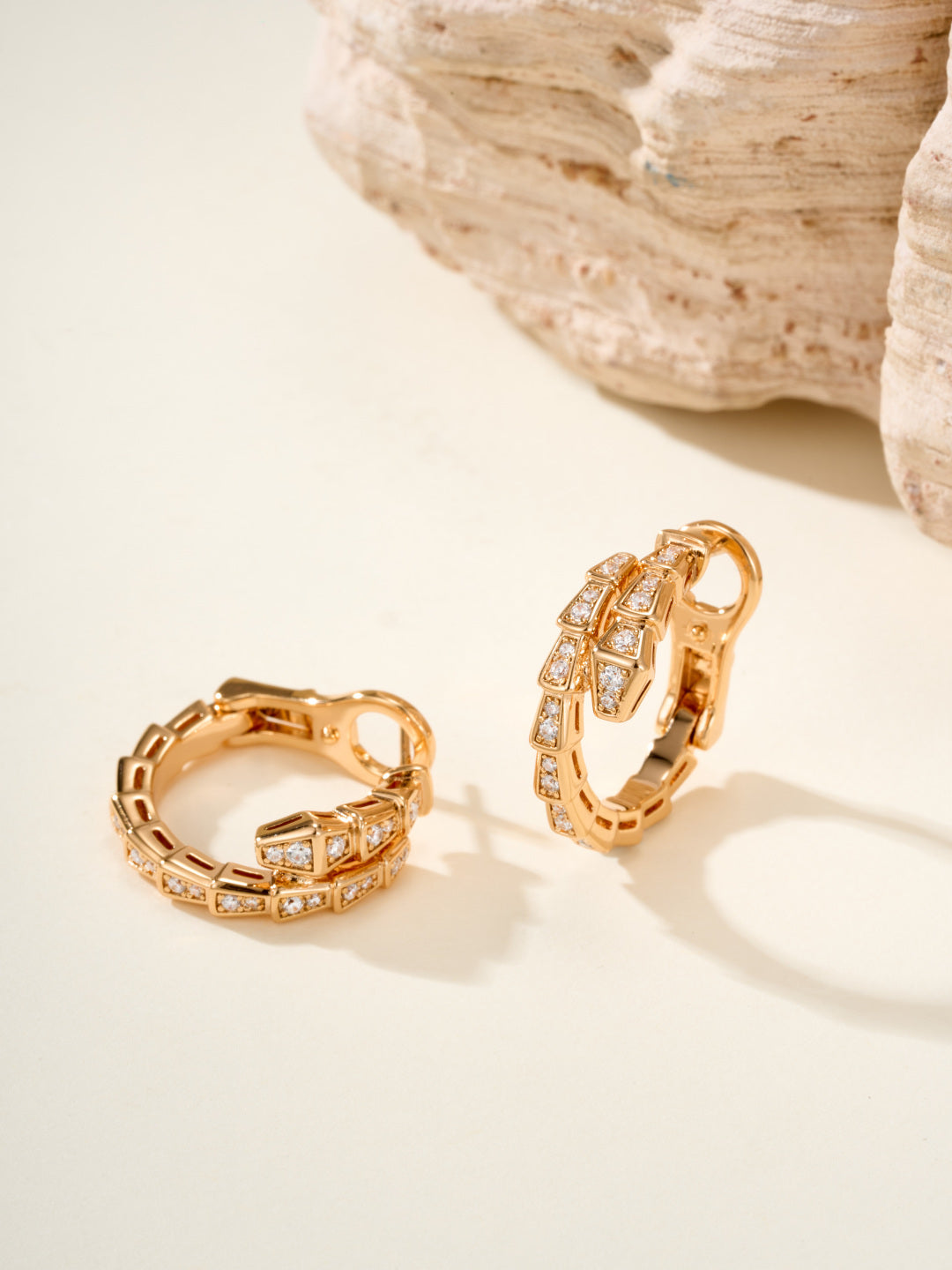 gold crystal inlaid fashion accessory for women - alternate angle view 4