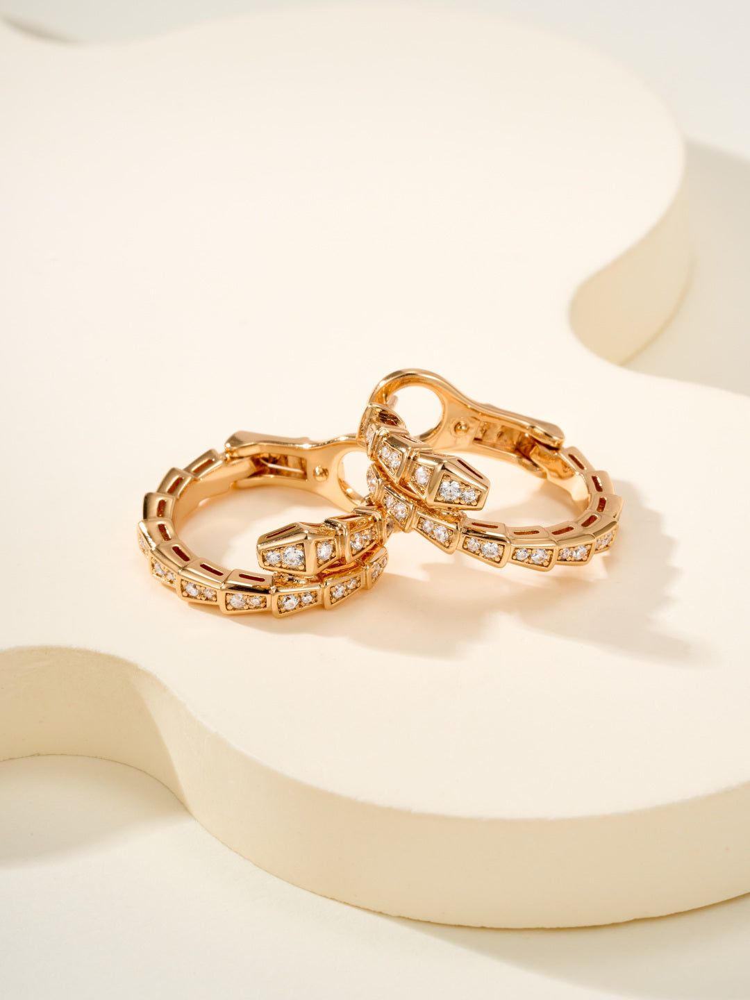 gold crystal inlaid fashion accessory for women - alternate angle view 7
