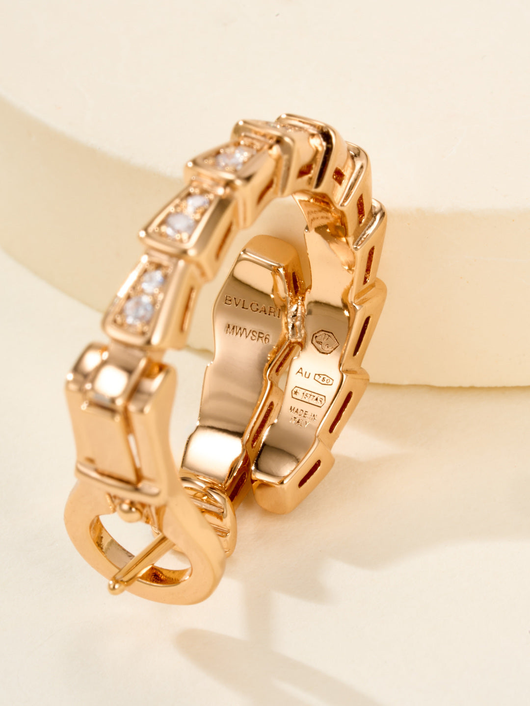 gold crystal inlaid fashion accessory for women - alternate angle view 6