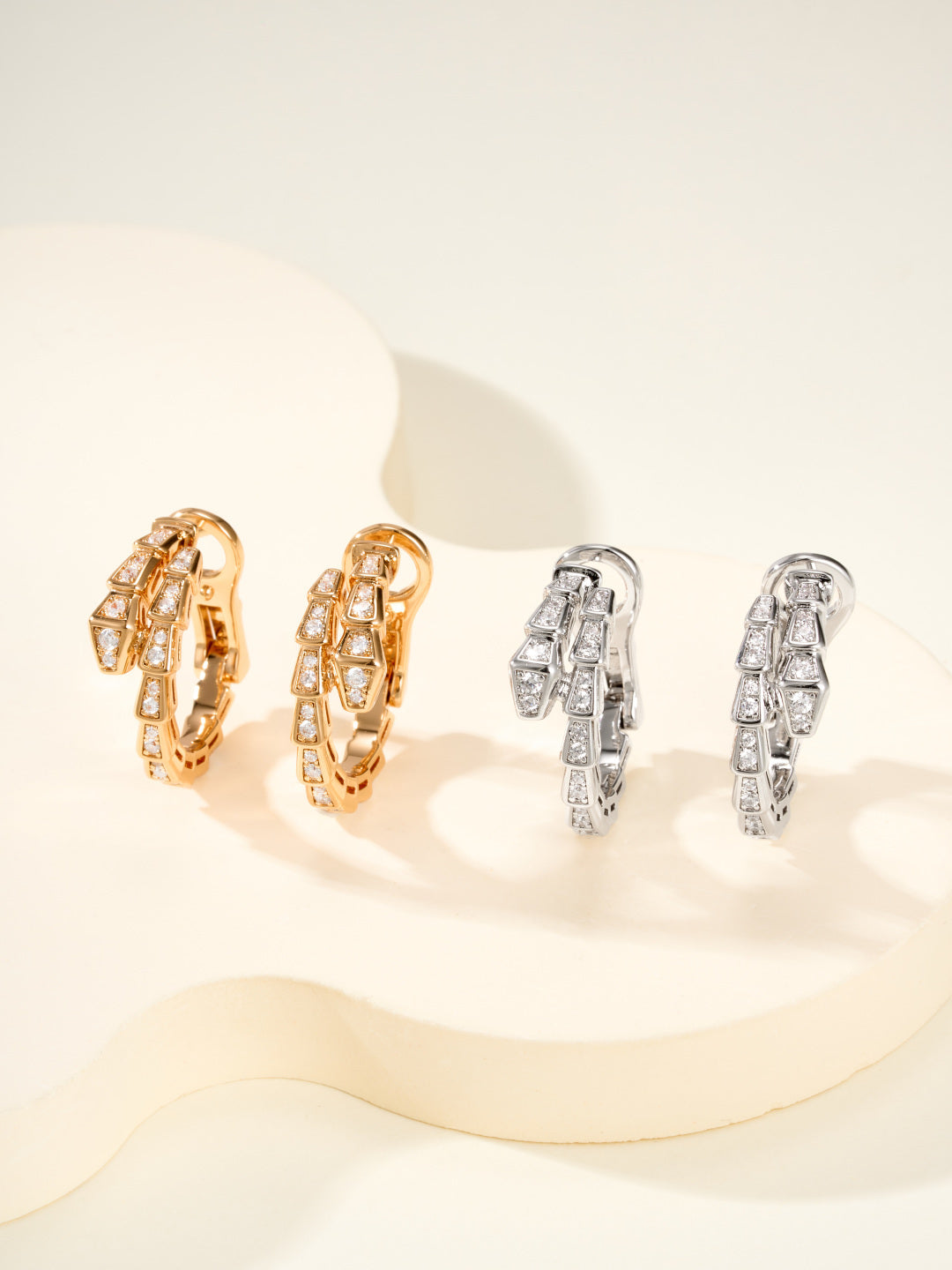 gold crystal inlaid fashion accessory for women - product detail view