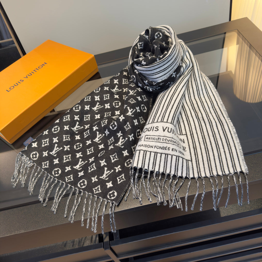 beige velvet tassel Scarf for women - product detail view