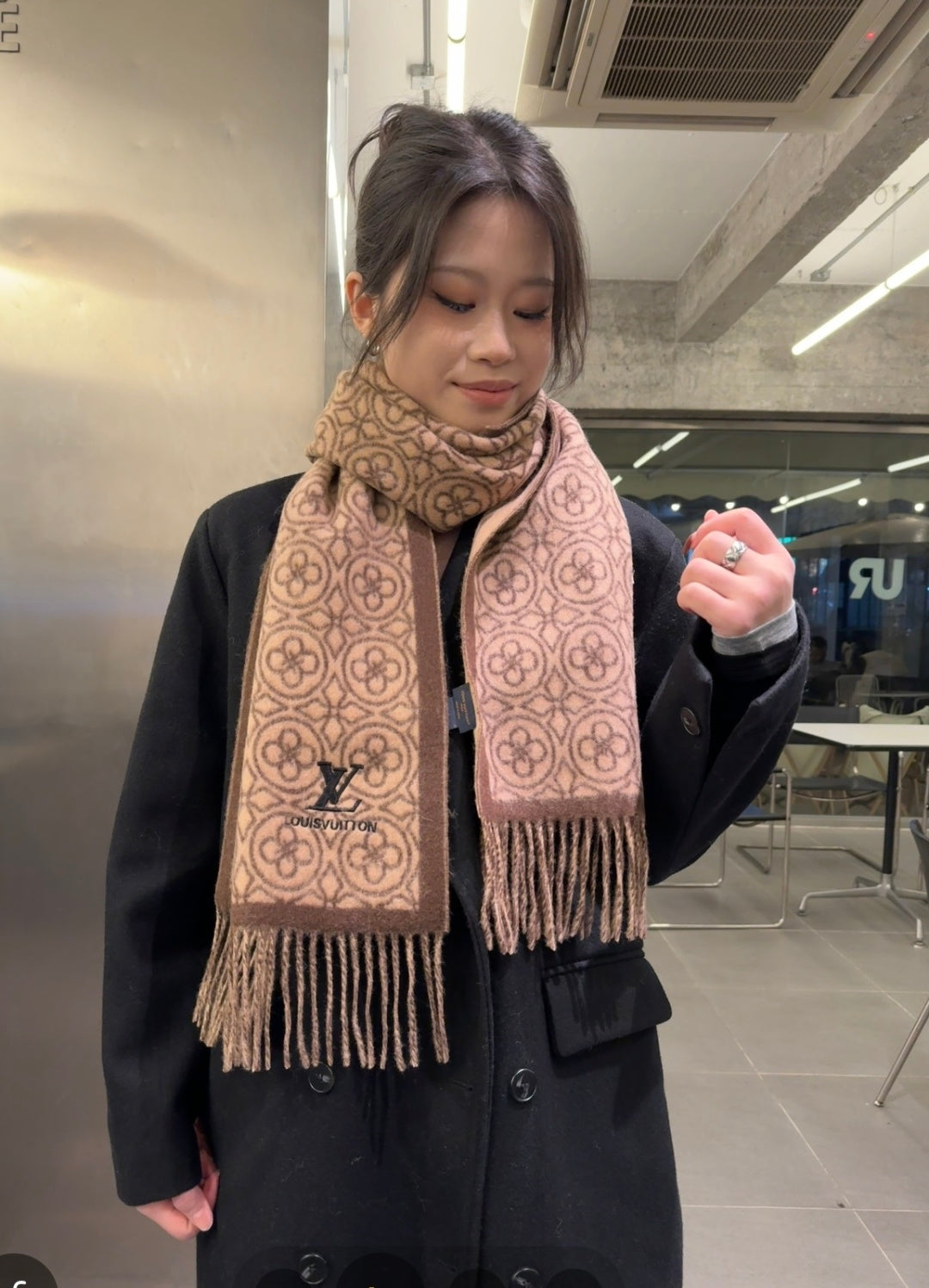 velvet floral Scarf for women - product detail view