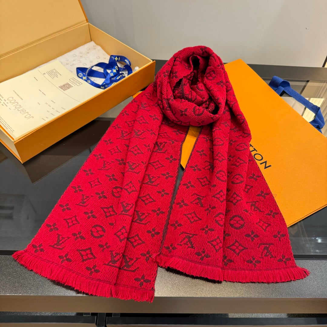 wool floral Scarf for men - alternate angle view 3
