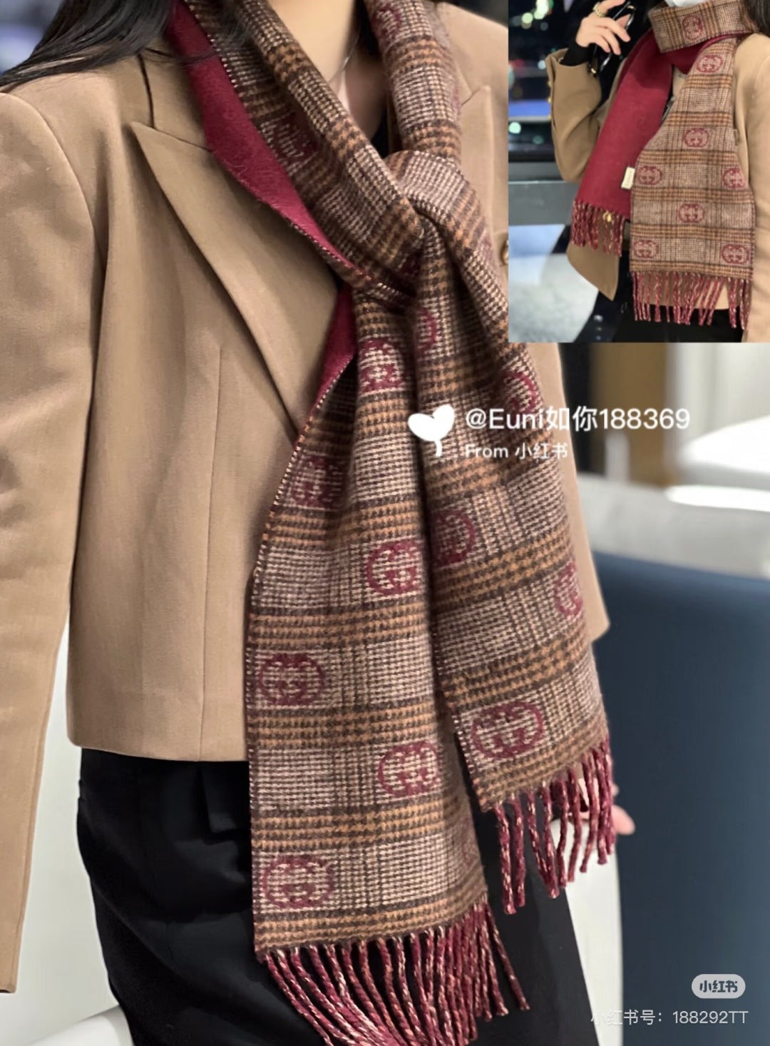 velvet luxury Scarf for women - product detail view