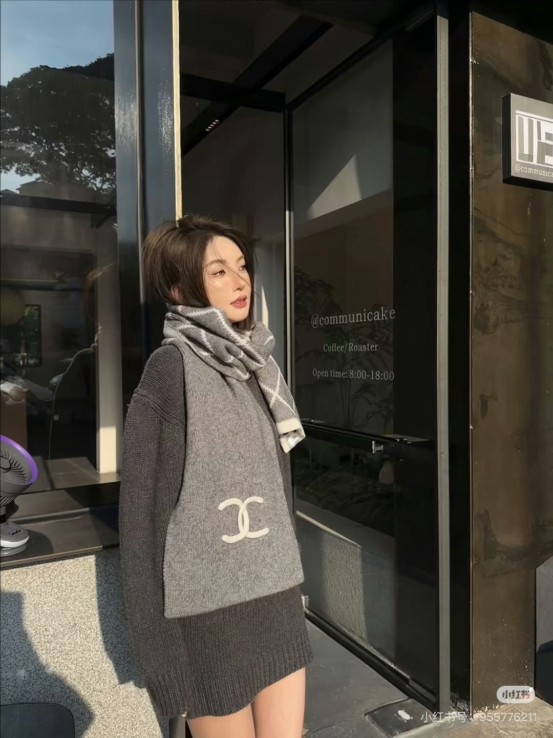 velvet Scarf for women - alternate angle view 2