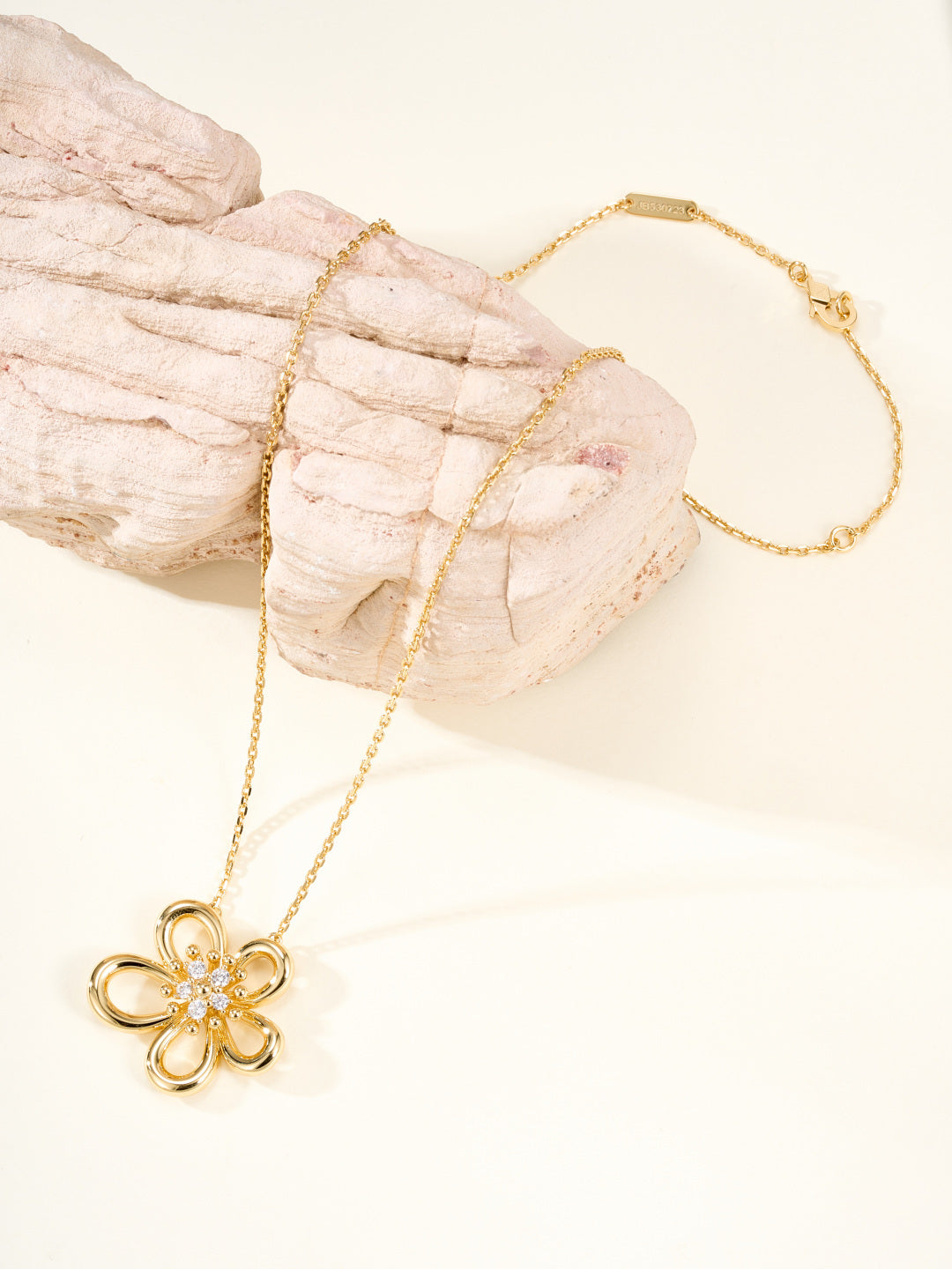 gold metal floral Brooch for women - alternate angle view 2