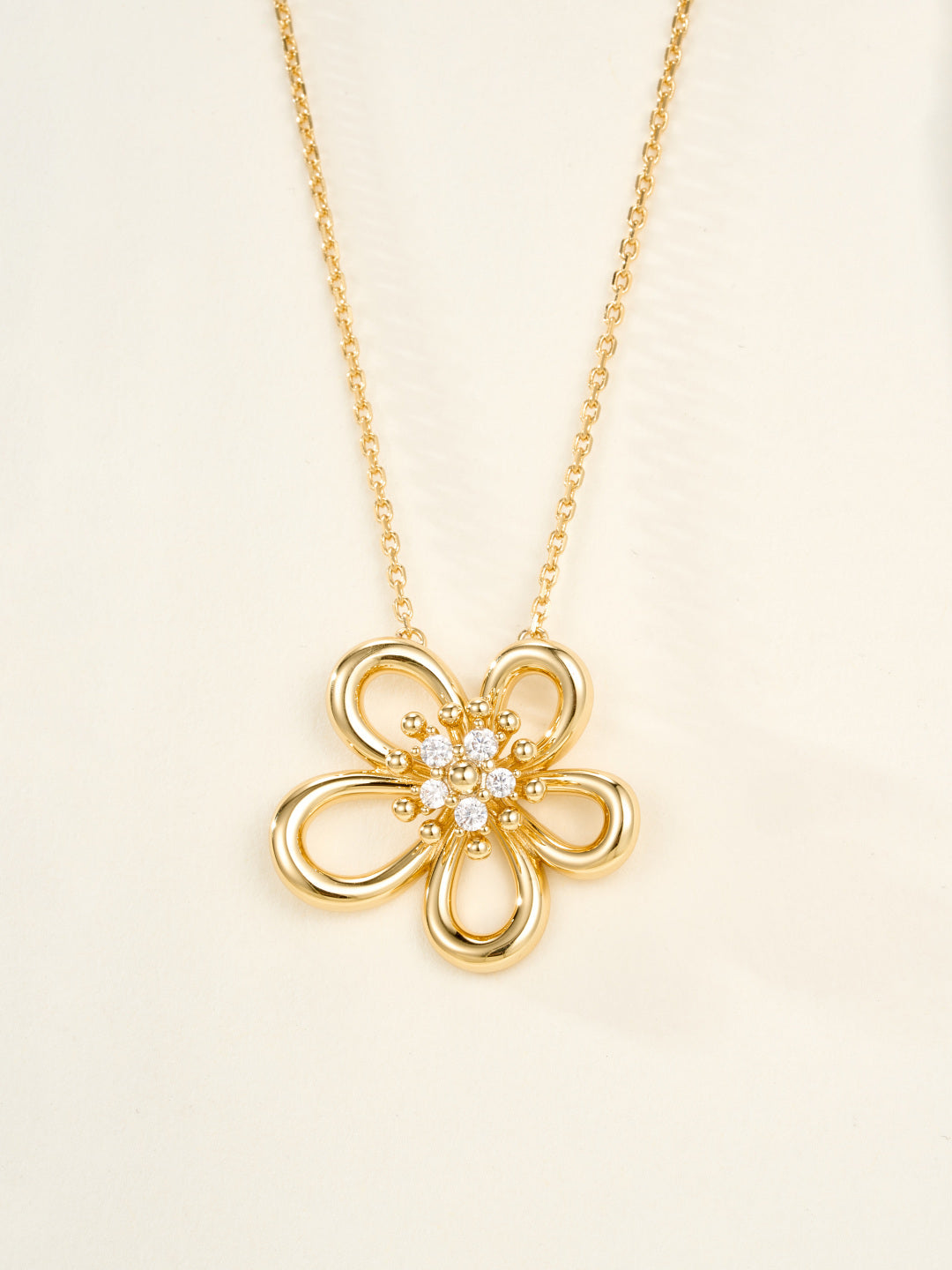 gold metal floral Brooch for women - product detail view