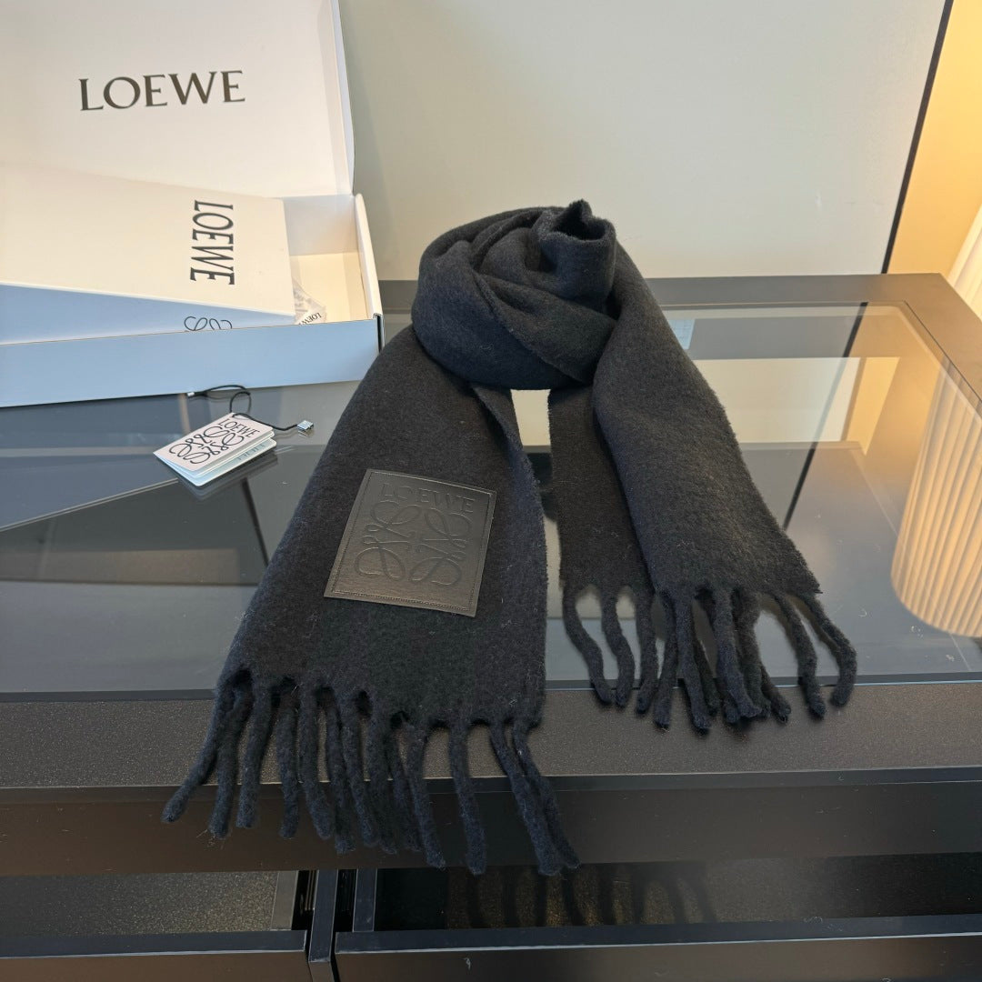 red genuine leather tassel Scarf for women - product detail view