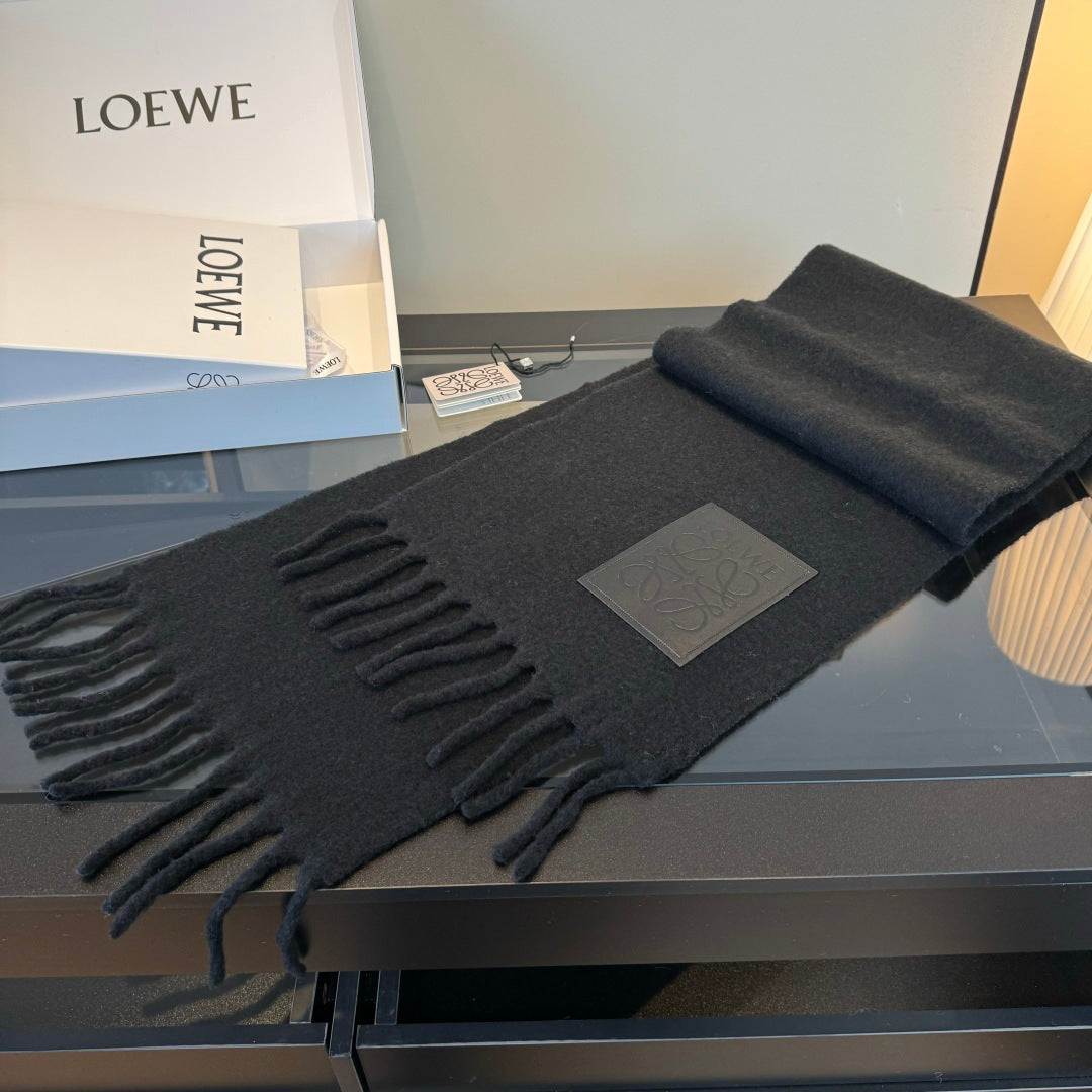 red genuine leather tassel Scarf for women - alternate angle view 5