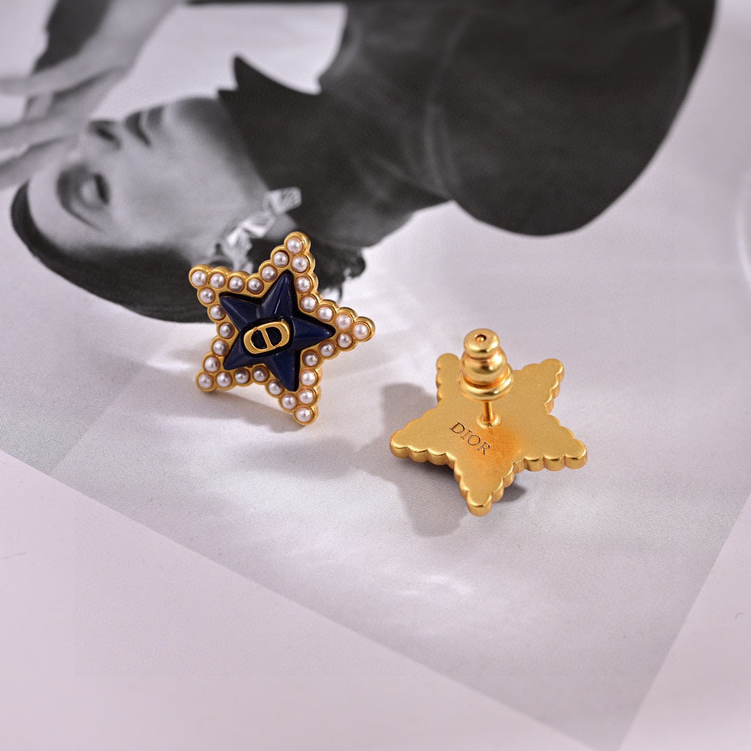 gold metal letter Drop Earrings for women - alternate angle view 2