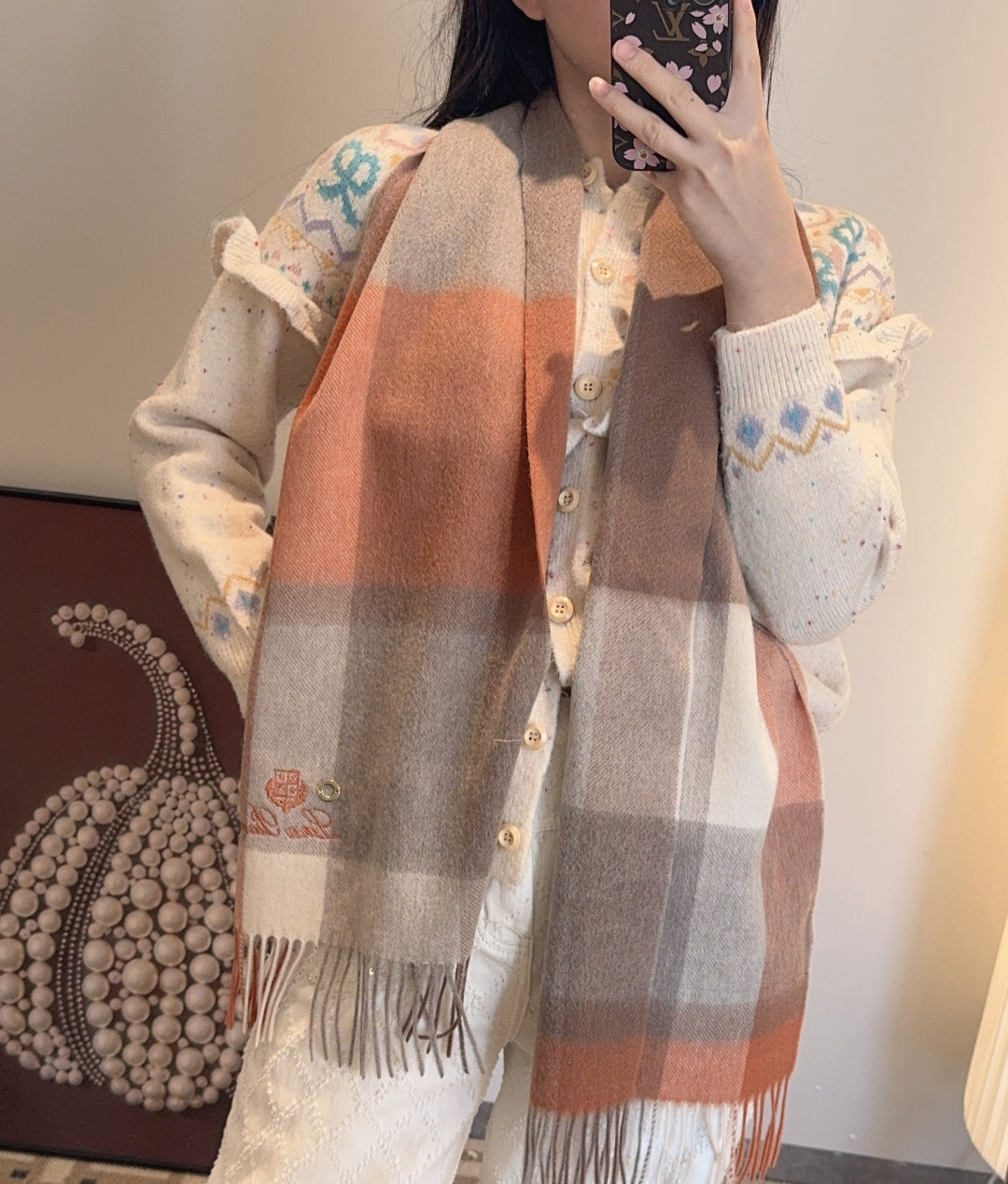 velvet luxury Shawl for women - product detail view