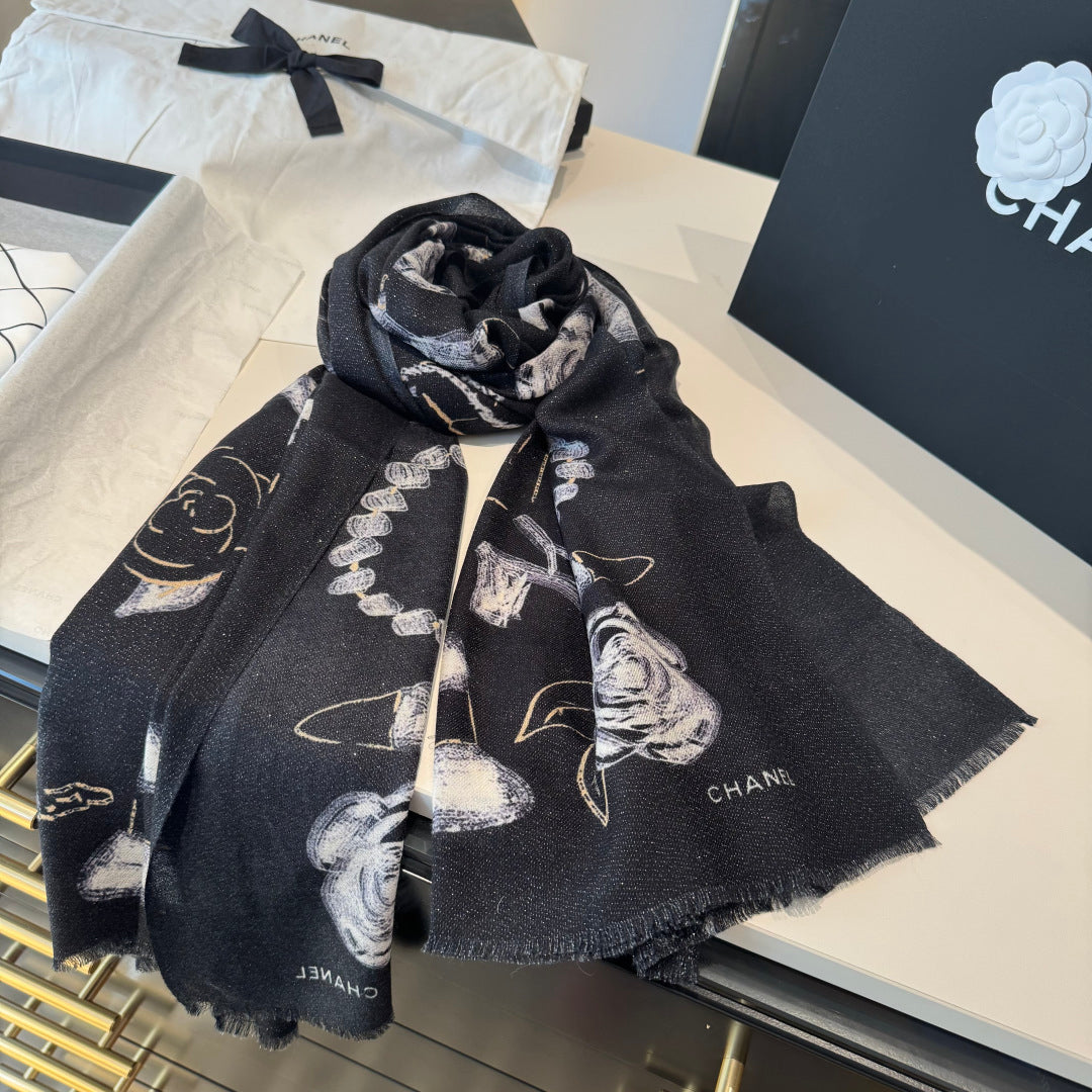 silver velvet Scarf for women - alternate angle view 10
