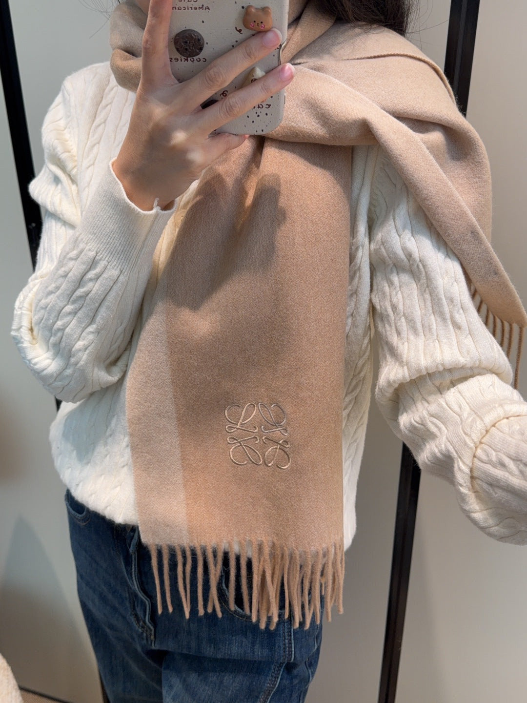 contrast color edgy Scarf for unisex couple - product detail view