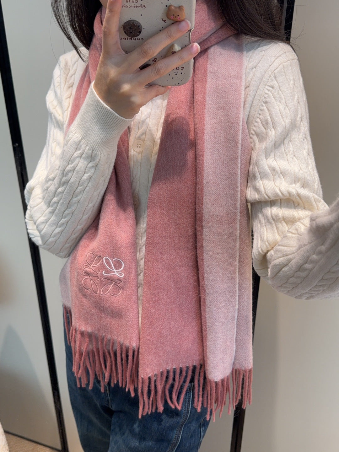 contrast color edgy Scarf for unisex couple - product detail view