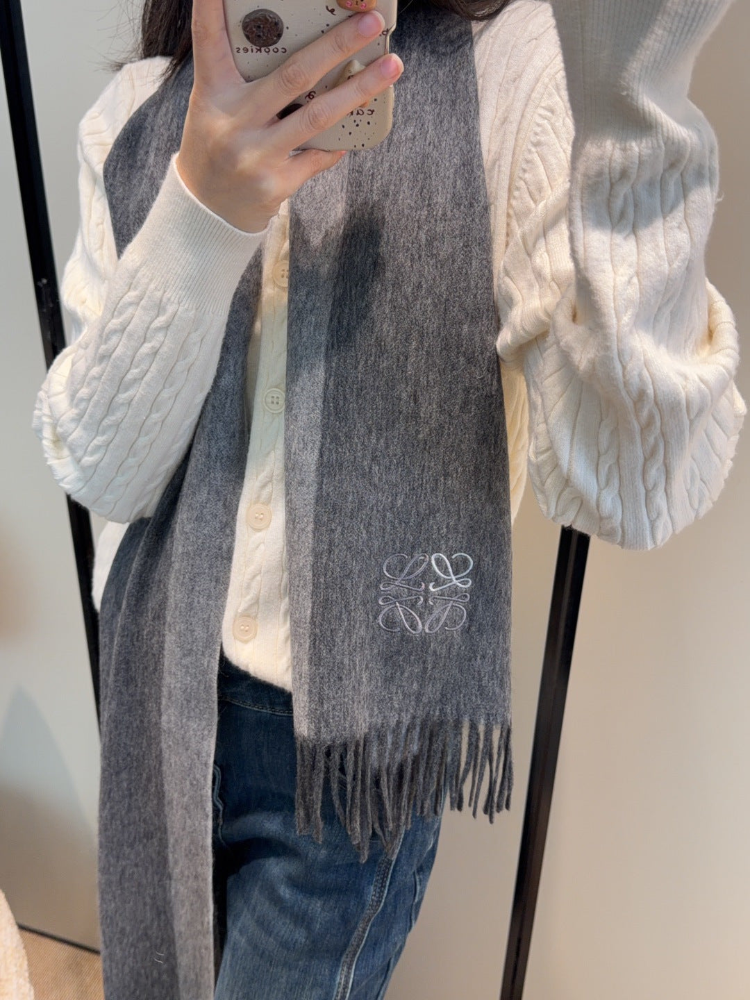 contrast color edgy Scarf for unisex couple - product detail view