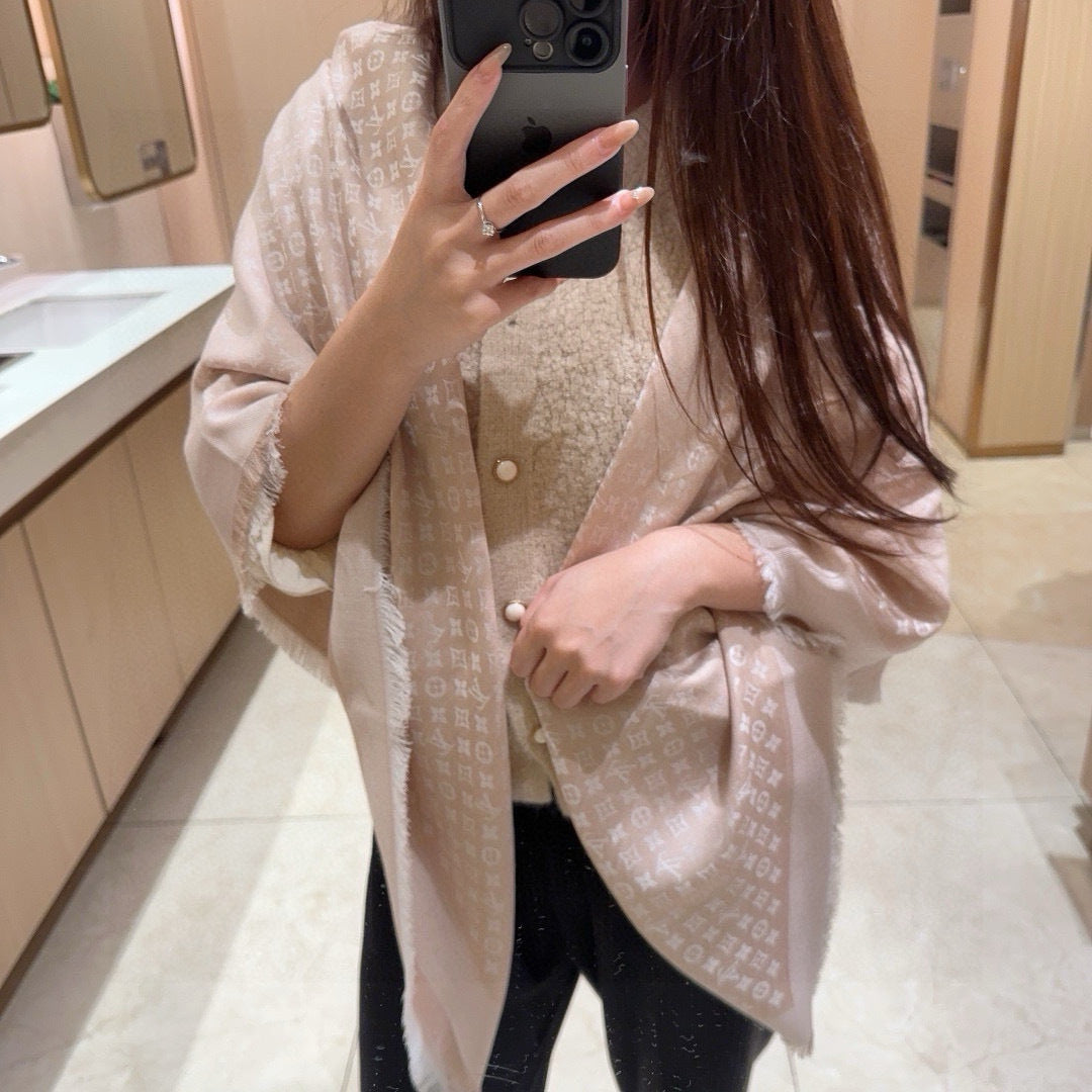 wool floral Shawl for women - product detail view