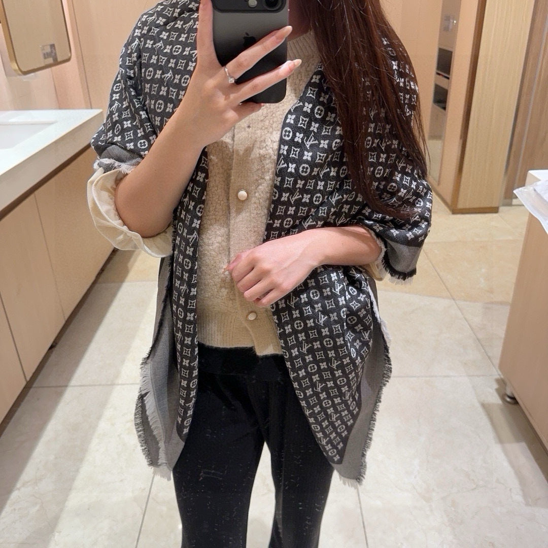 wool floral Shawl for women - product detail view