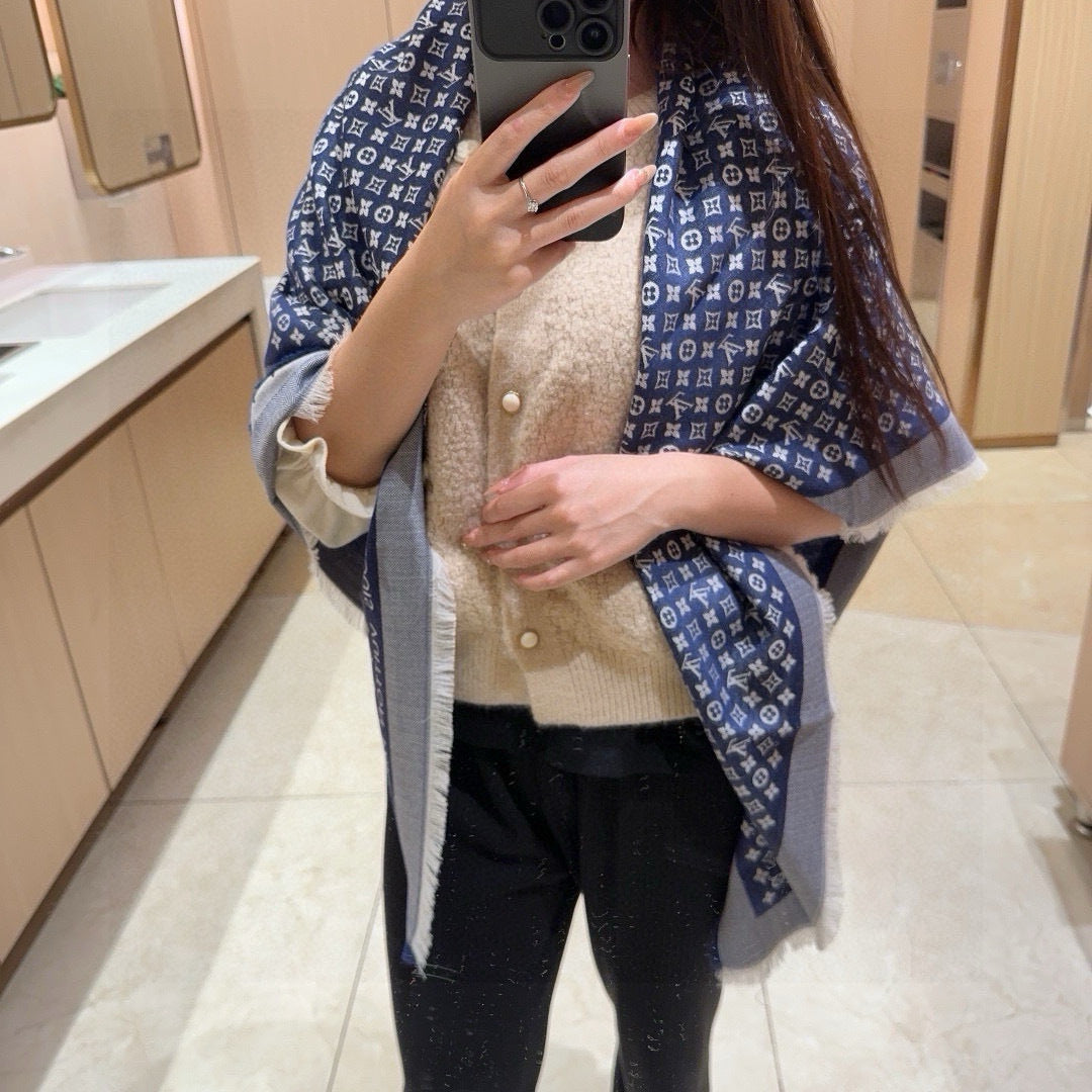 wool floral Shawl for women - product detail view