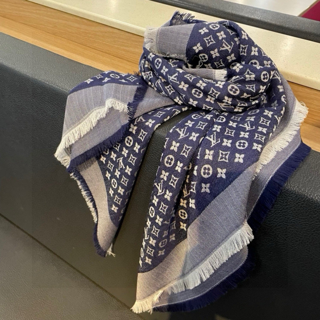 wool floral Shawl for women - alternate angle view 9