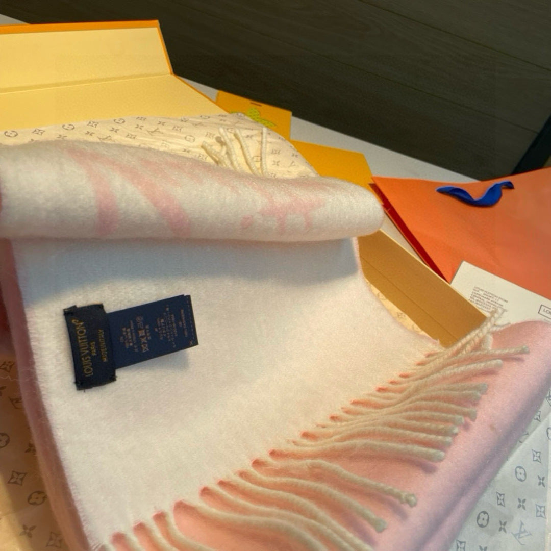 camel velvet floral Scarf for women - alternate angle view 6