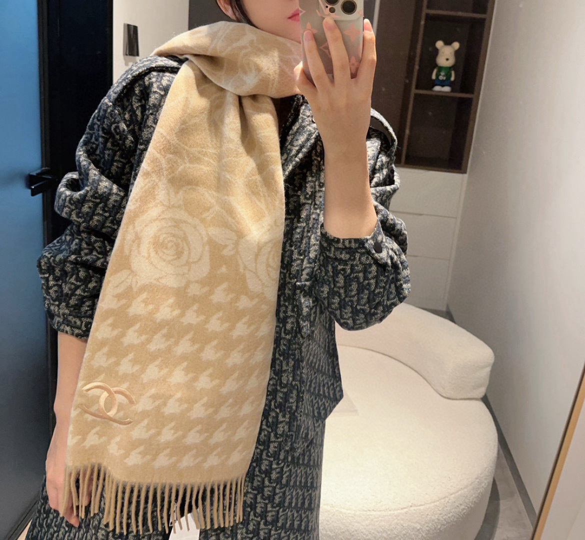 velvet elegant Scarf for women - alternate angle view 2