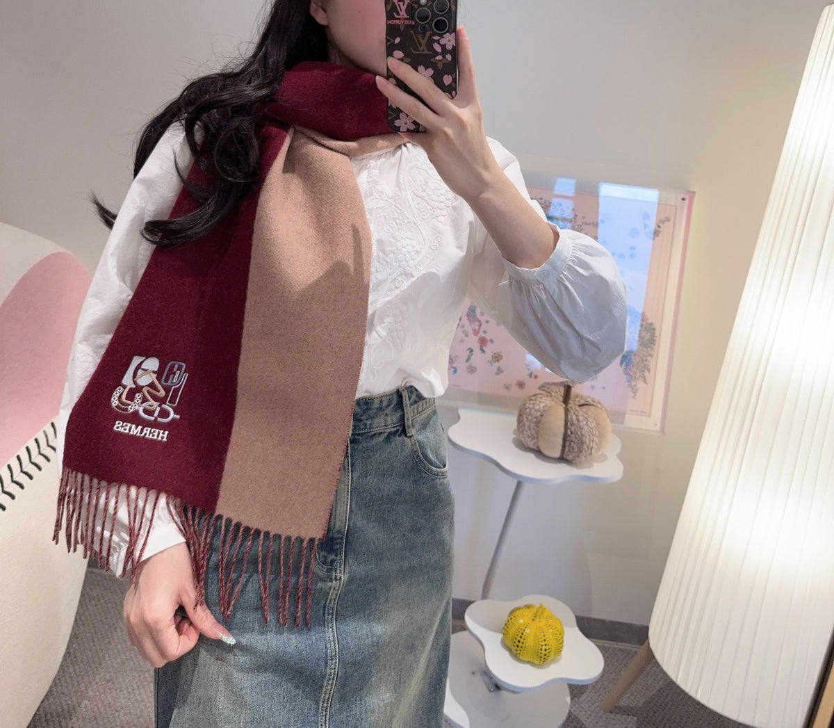 velvet stylish Scarf for men - alternate angle view 2