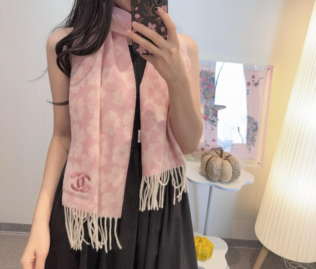 velvet elegant Scarf for women - product detail view