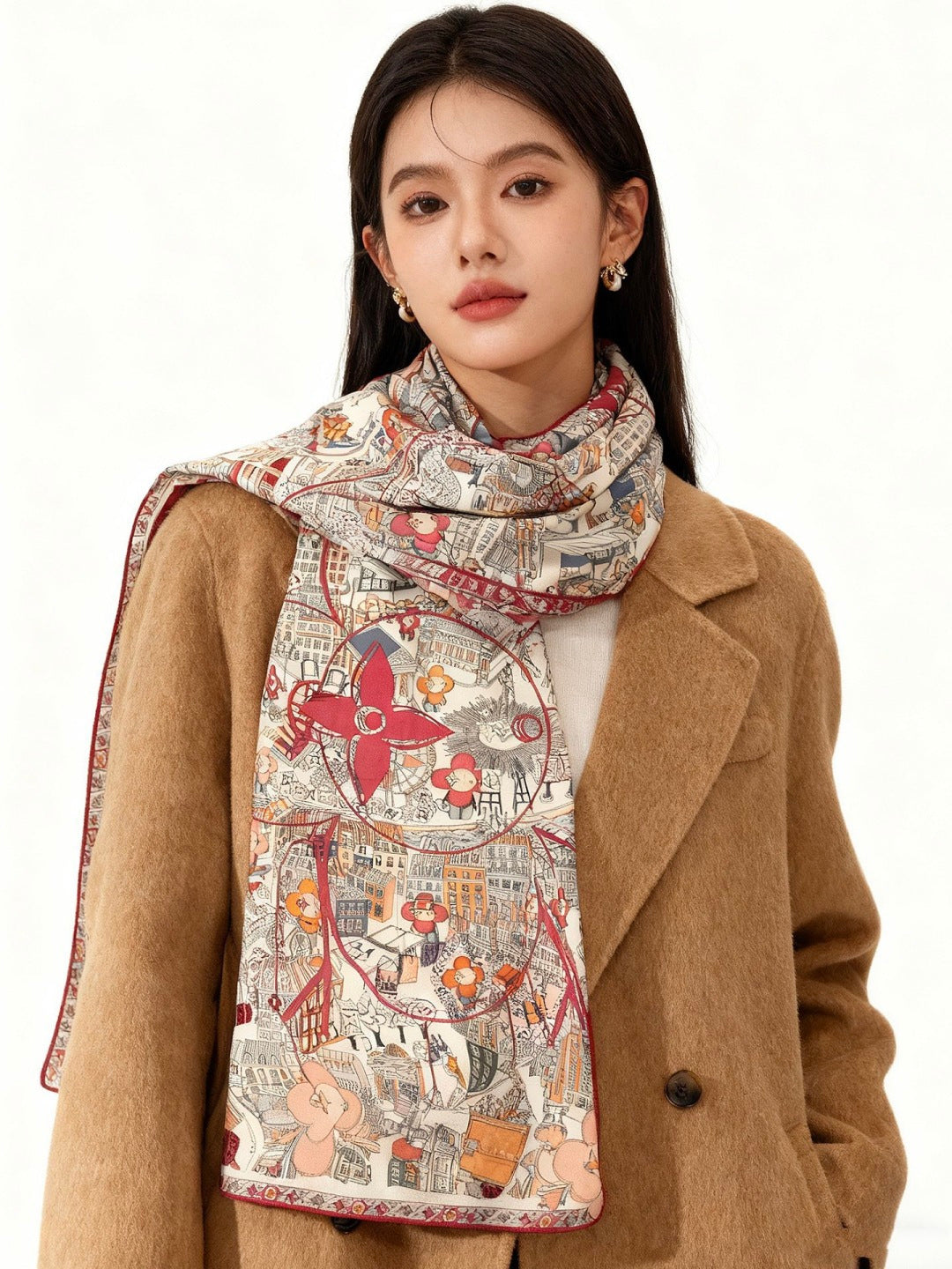 velvet luxury Scarf for women - product detail view