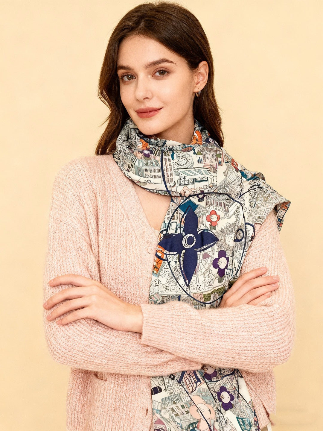 velvet luxury Scarf for women - product detail view