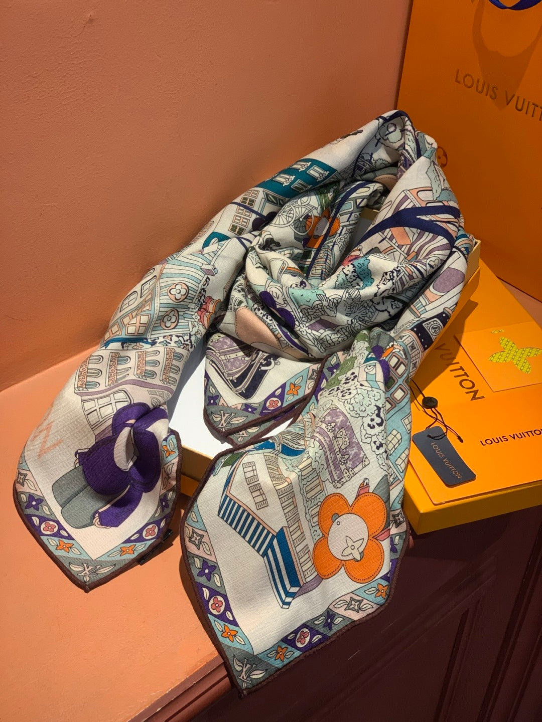 velvet luxury Scarf for women - alternate angle view 4