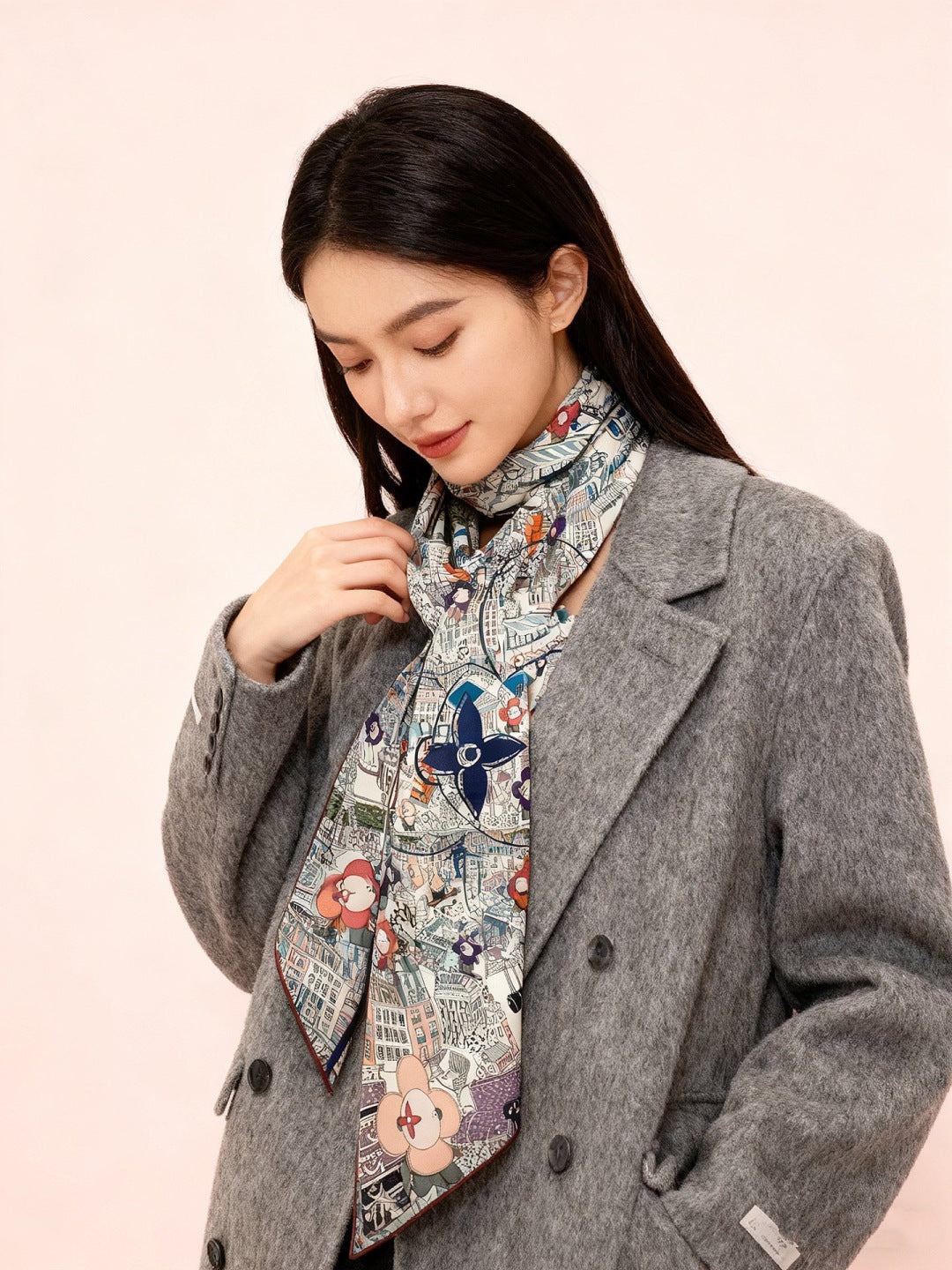 velvet luxury Scarf for women - alternate angle view 2