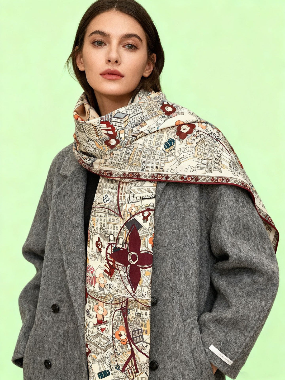 velvet luxury Scarf for women - product detail view