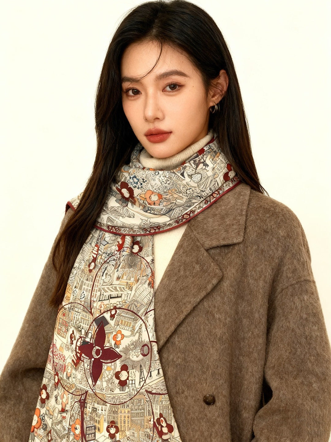 velvet luxury Scarf for women - alternate angle view 2