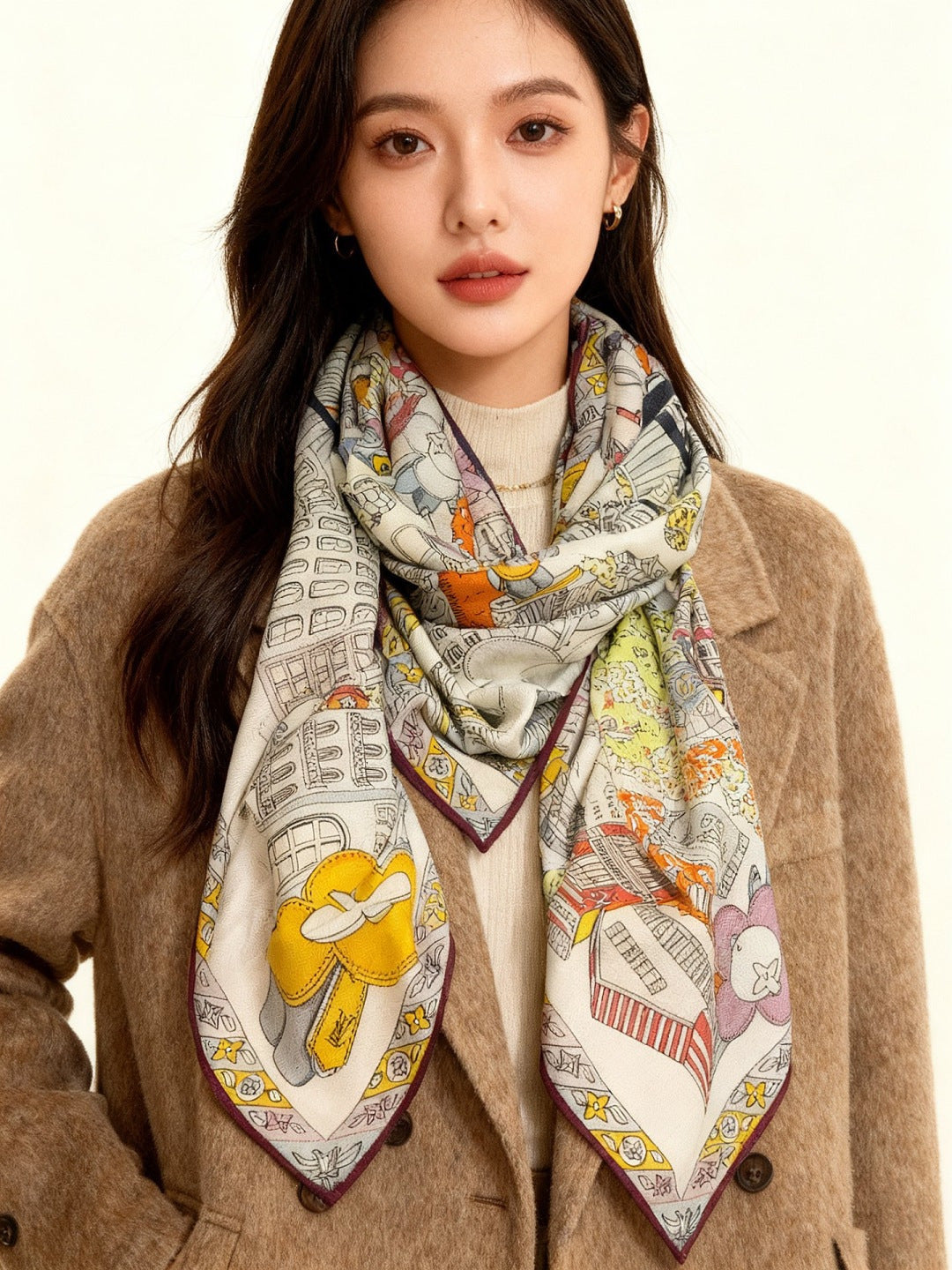 velvet luxury Scarf for women - product detail view
