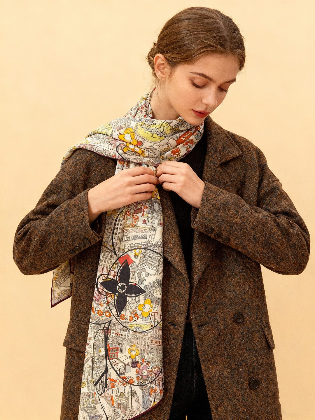 velvet luxury Scarf for women - alternate angle view 2