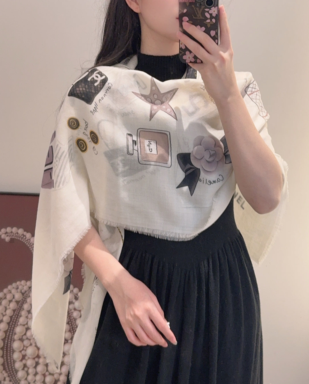 velvet elegant Scarf for women - product detail view