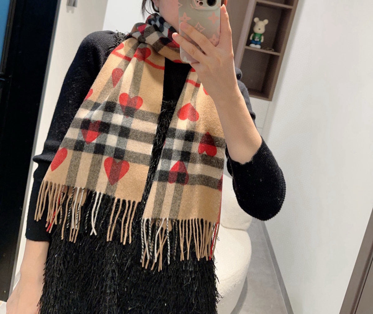 velvet heart Scarf for men - product detail view
