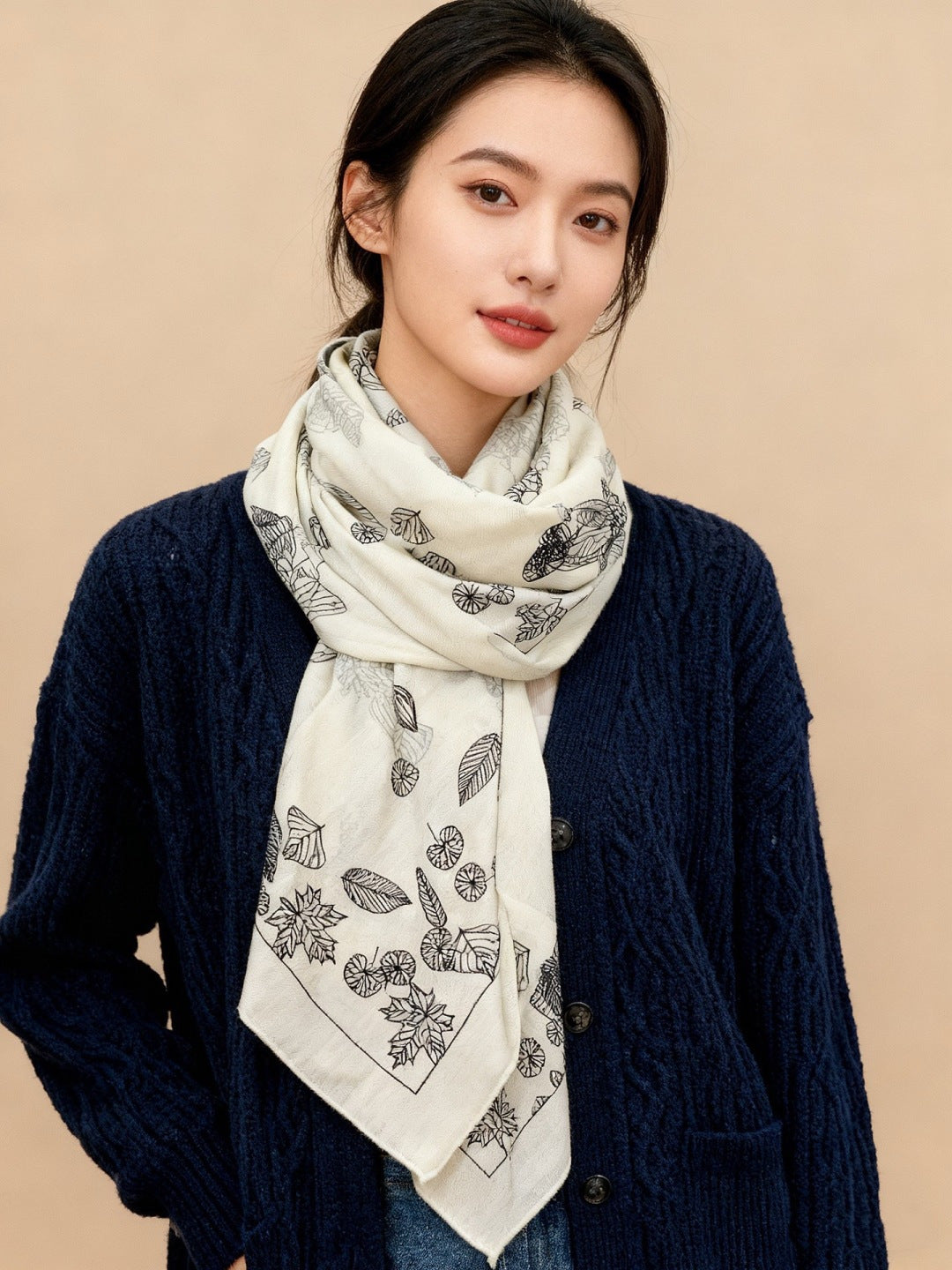 velvet elegant Shawl for women - alternate angle view 2