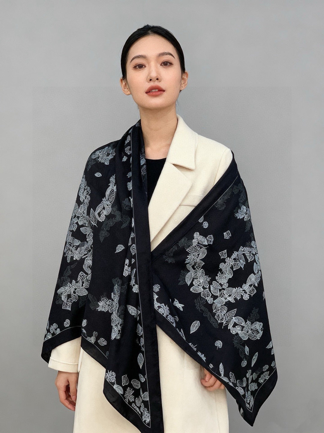 velvet elegant Shawl for women - alternate angle view 2
