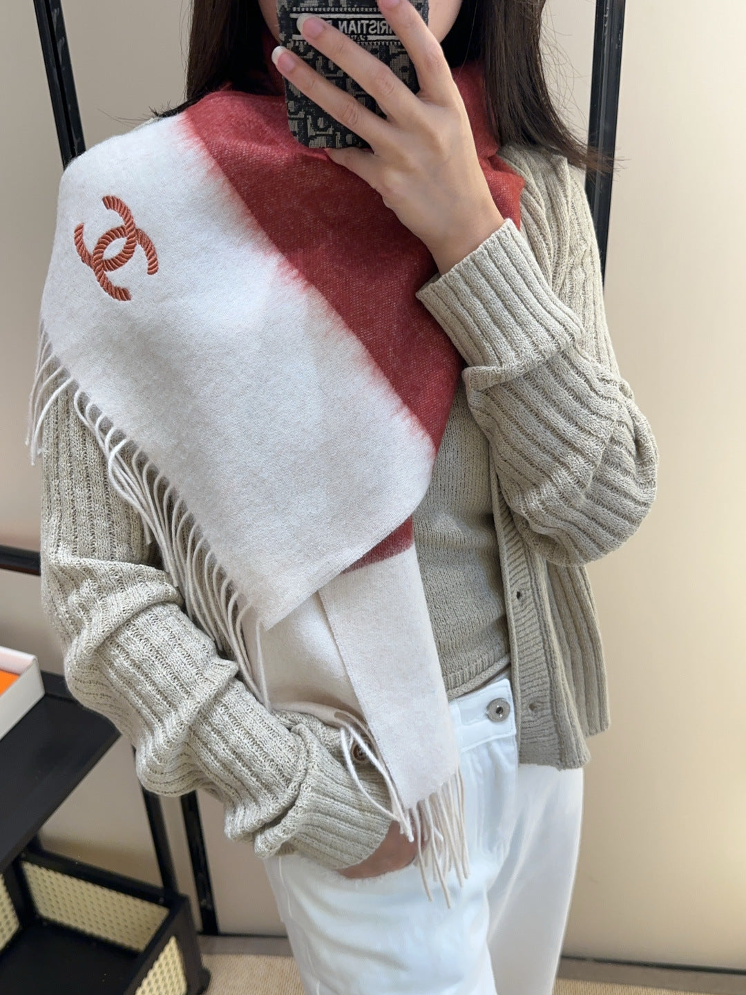 minimalist Scarf for unisex couple - alternate angle view 2