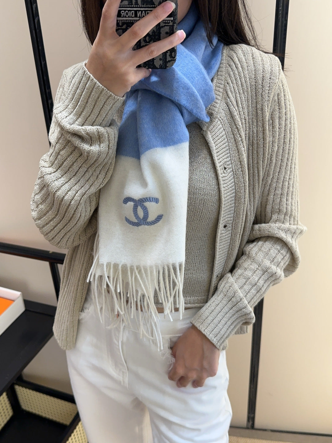 minimalist Scarf for unisex couple - product detail view