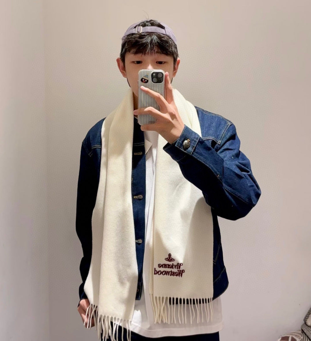 velvet luxury Scarf for women - alternate angle view 2