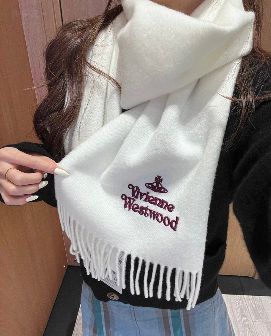 velvet luxury Scarf for women - product detail view