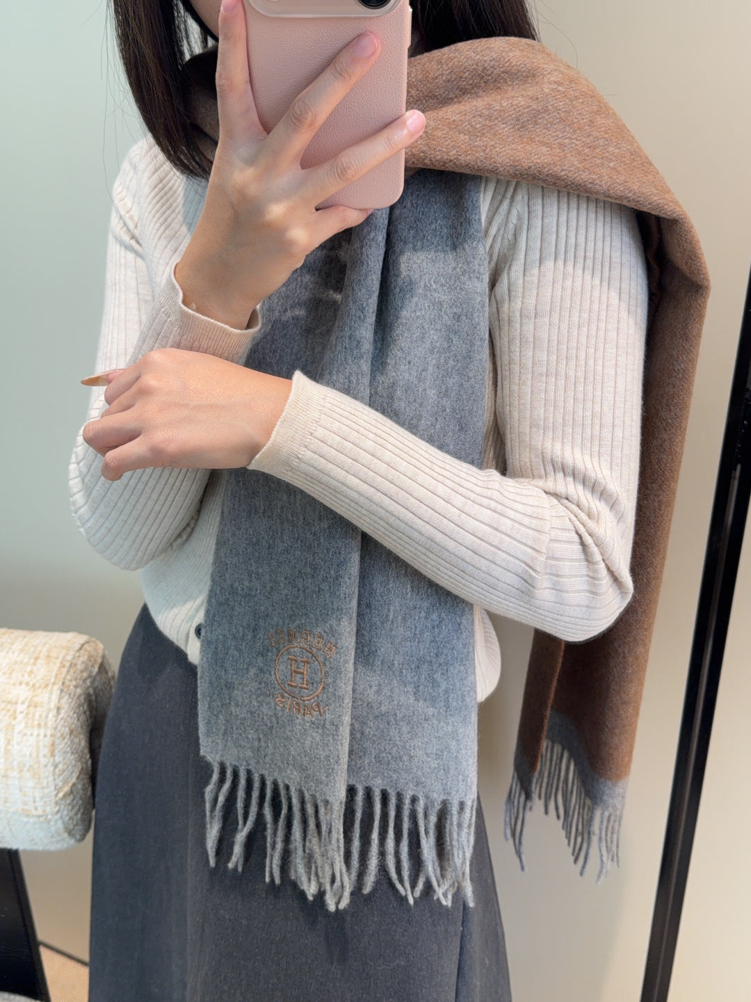 elegant Scarf for unisex couple - product detail view