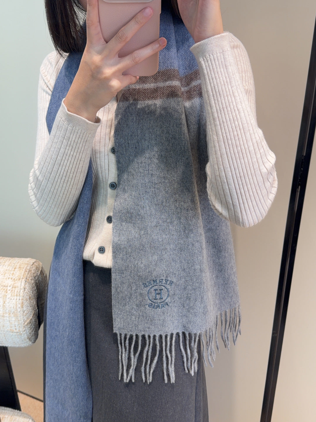 elegant Scarf for unisex couple - product detail view